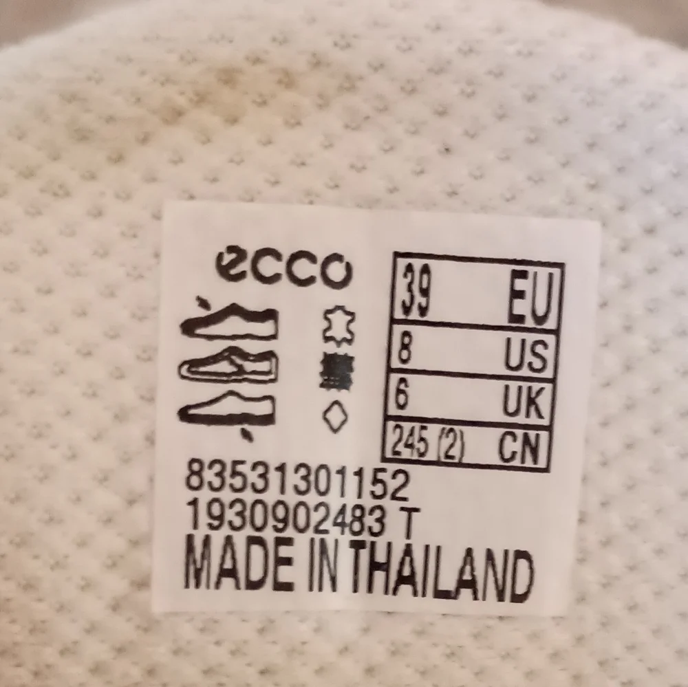 ECCO ExosStride Offwhite leather Athletic Shoes Women's Size 39